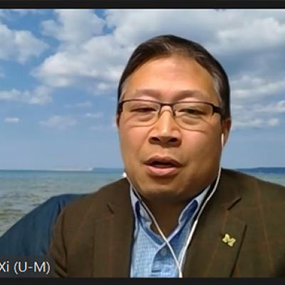 U-M Professor of Environmental Health Sciences Chuanwu Xi speaks during the virtual session